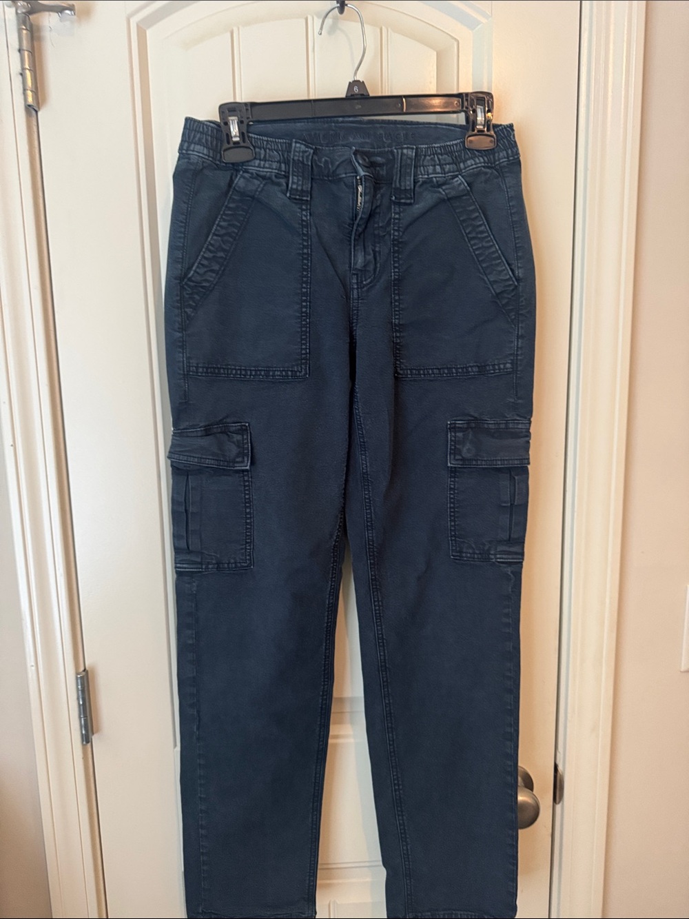 American Eagle Outfitters Women's Dark Navy Cargo Boyfriend Jeans